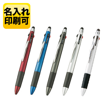 タッチペン付3色+1色スリムペンTS-1024【在庫限り】【ﾌﾞﾙｰ,ｼﾙﾊﾞｰ,ﾌﾞﾗｯｸ,ﾎﾜｲﾄ：完売】