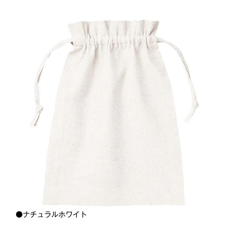 コットンリネン巾着（M） カラー【シルク印刷/フルカラー熱転写】　TR-0986