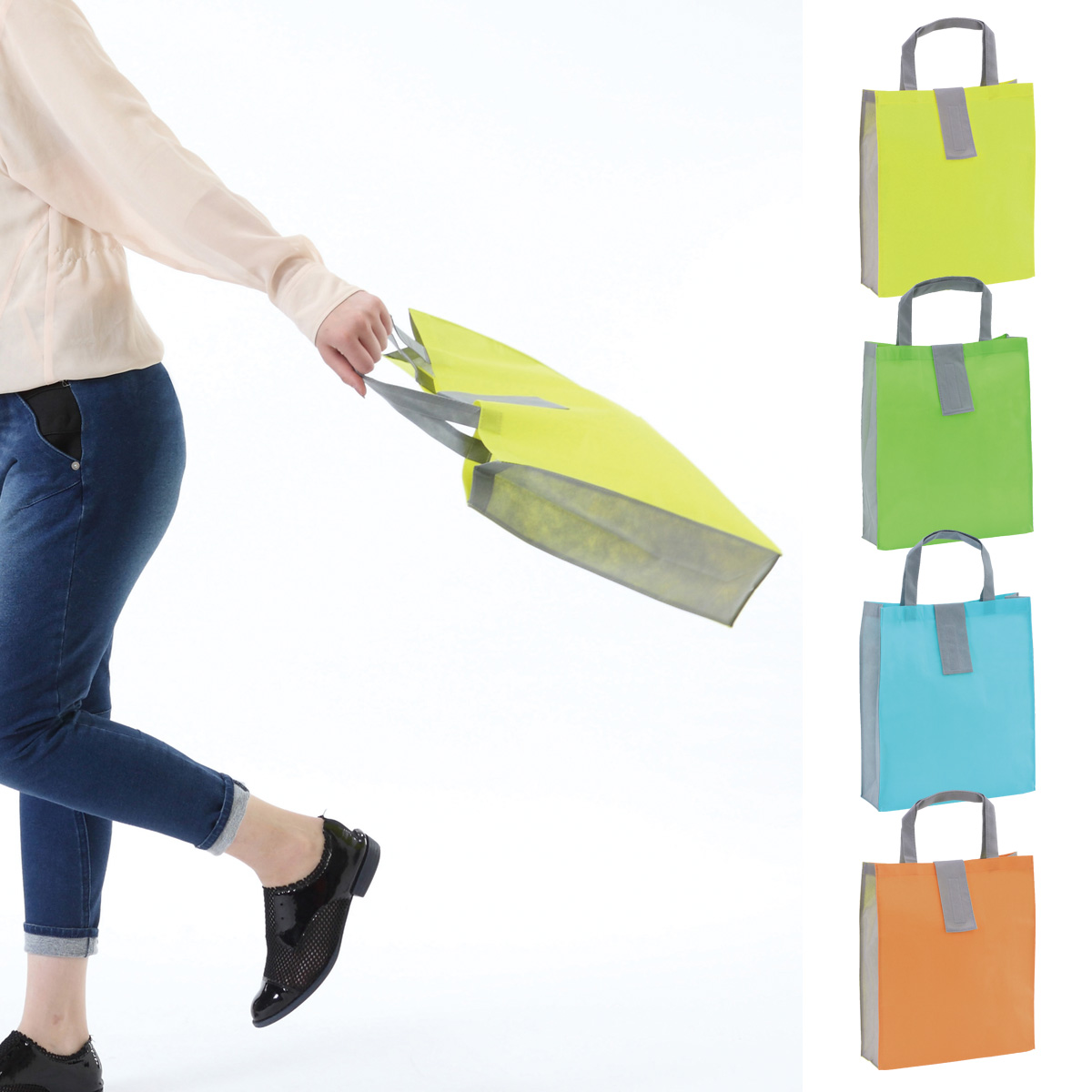 たためるツインカラートート（タテ）　6443