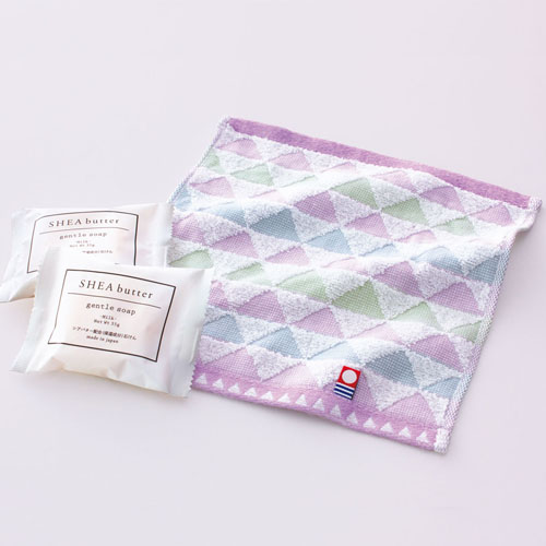 今治うろこ模様ミニタオル＆石けん2Pセット 257071