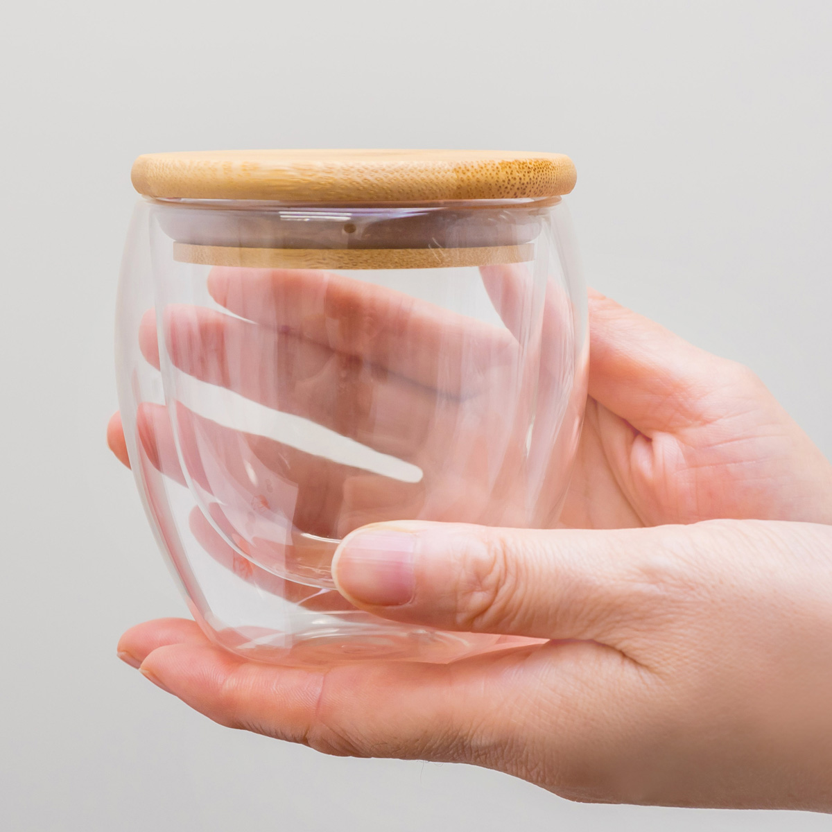 蓋付ダブルウォール耐熱グラス250ml V010614