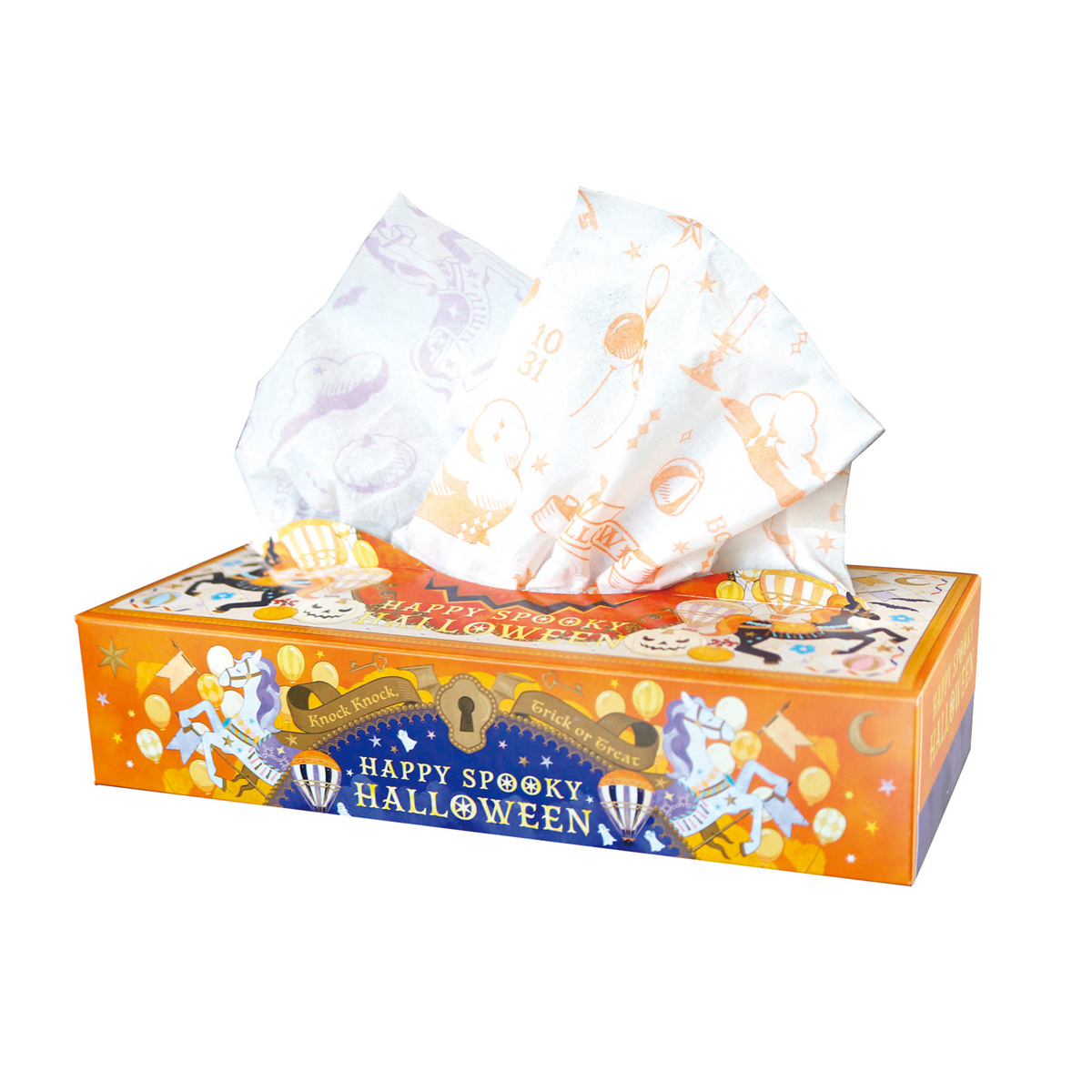 ハロウィンBOXティッシュ１２０Ｗ　36709