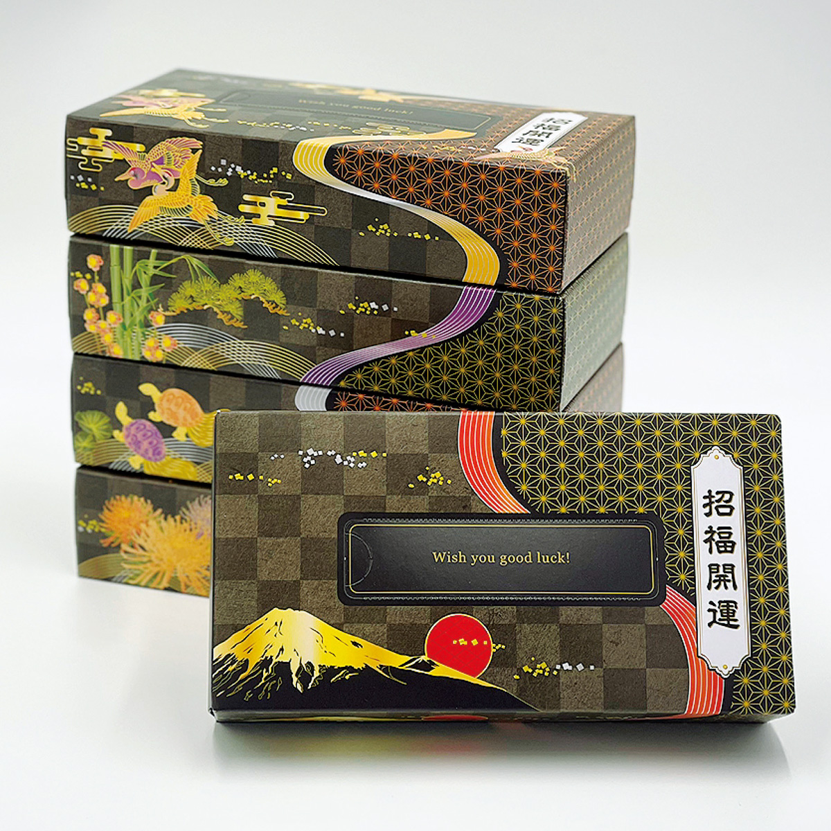 招福開運エコ寸BOXティッシュ100W5個組　35129