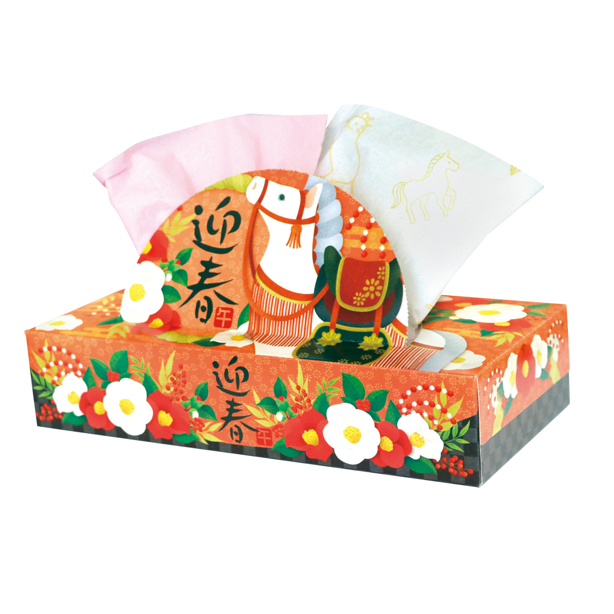 干支BOXティッシュ120W 午 36788