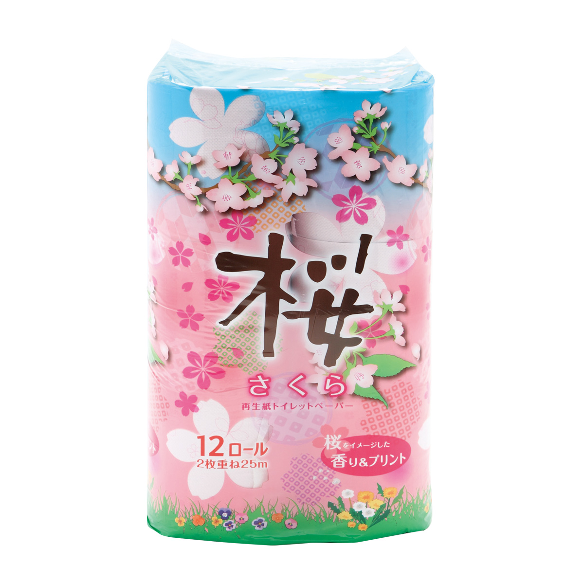 桜トイレットティッシュ12ロール(ダブル）　35342