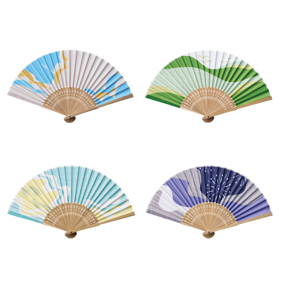 夏景色扇子　36892