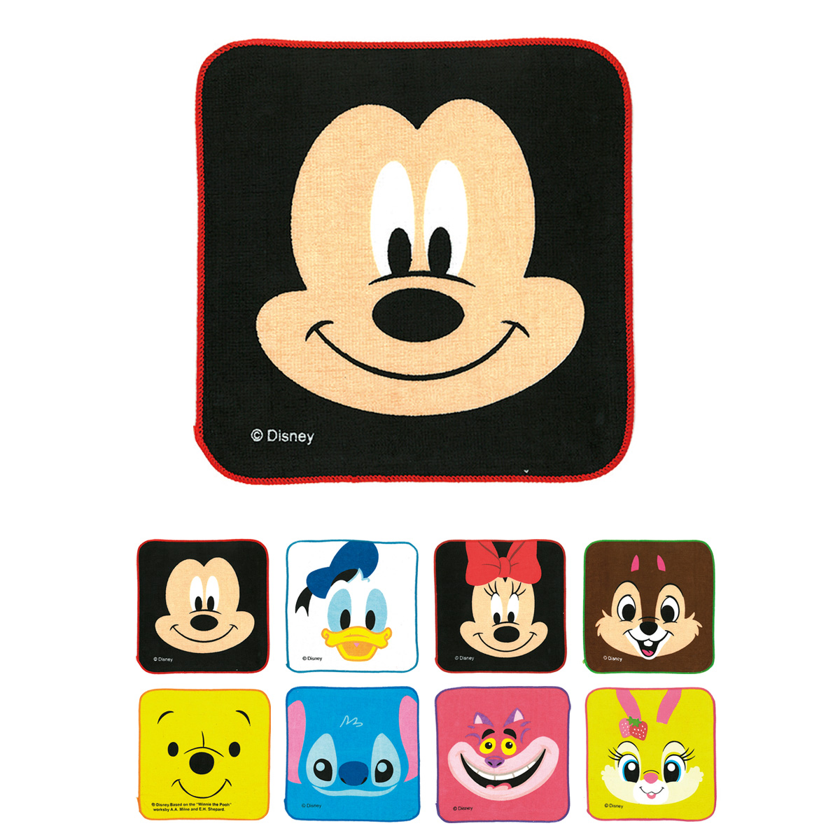 キャラクター顔柄ミニタオル　37098