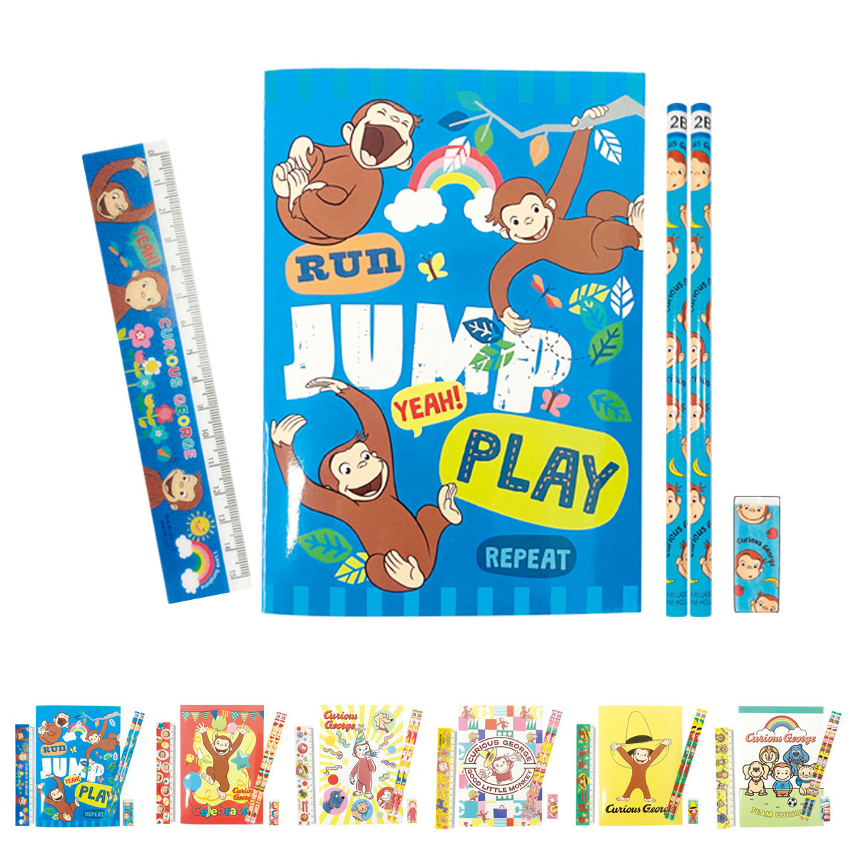 おさるのジョージBIGメモ文具5点セット　37093