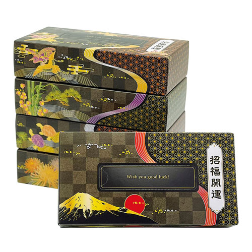 招福開運エコ寸BOXティッシュ100W5個組　35129