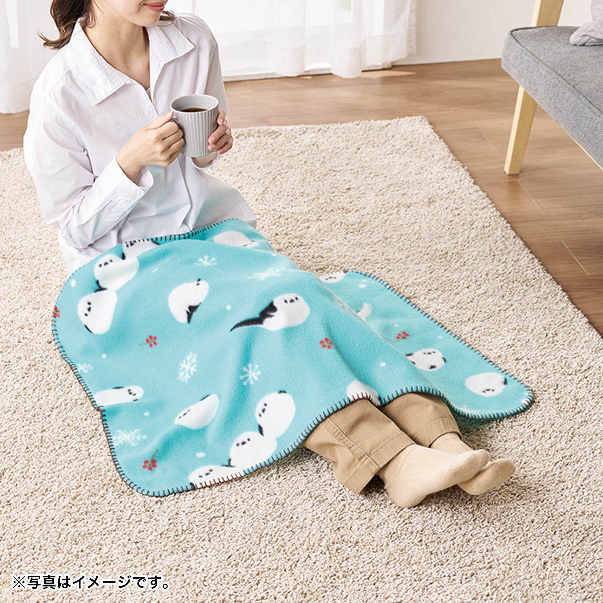 感謝の気持ちです もふかわシマエナガのブランケット　606701