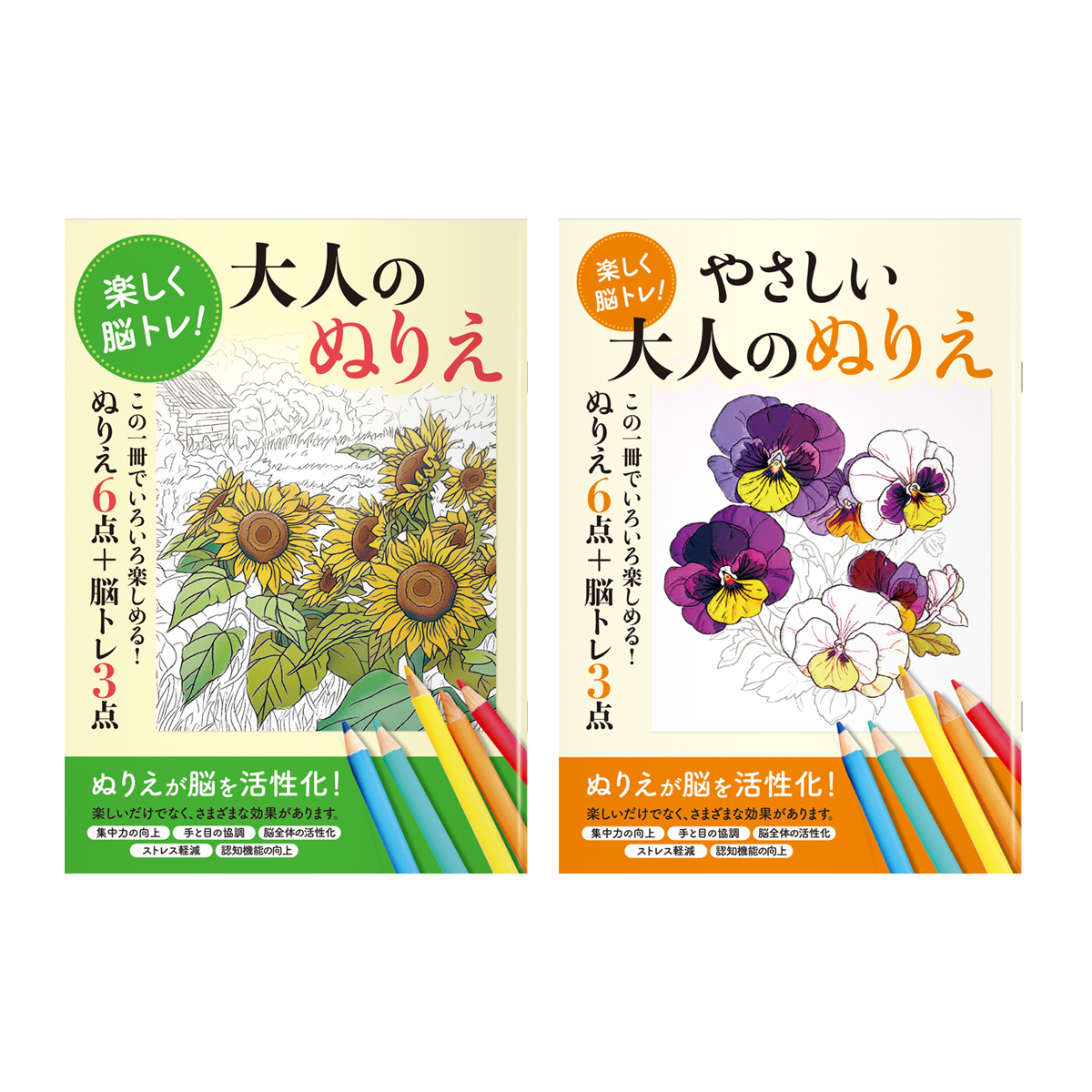 お得な2種セット 楽しく脳トレ！大人のぬりえ　8807926