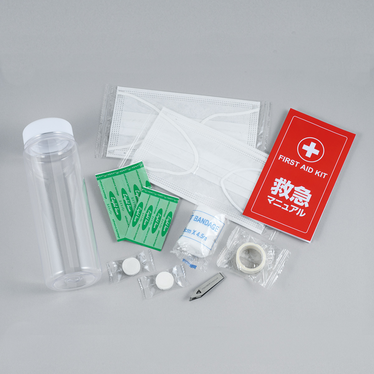 スリムな救急ボトル お役立ち8点セット　0967501