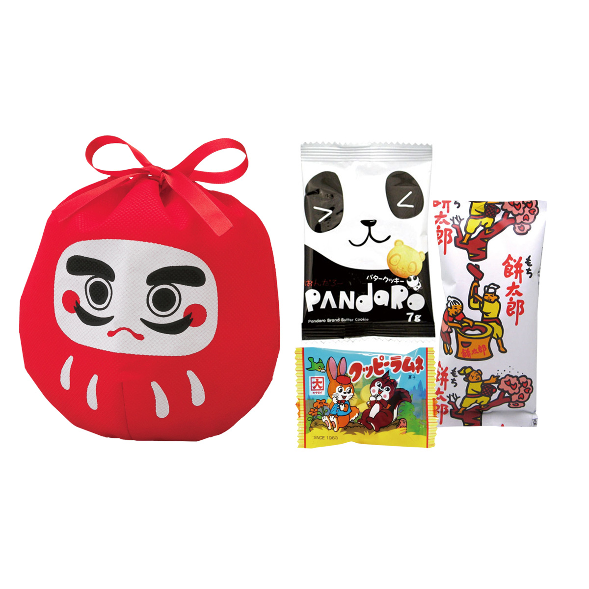 だるま巾着　お菓子3点セット　45099
