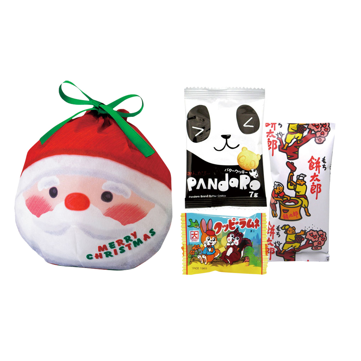 サンタ雪だるま巾着　お菓子3点セット　45083