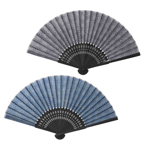 扇子-麻紋デニム　47062