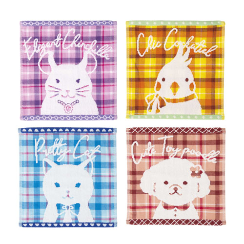 クラッシーアニマルズ／無撚糸ガーゼミニハンカチ　47068