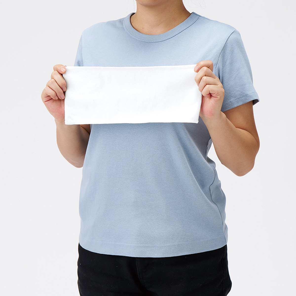 コットンWフェイス　ハンドタオル（ロング）　昇華転写対応　ホワイト TR-1321-044