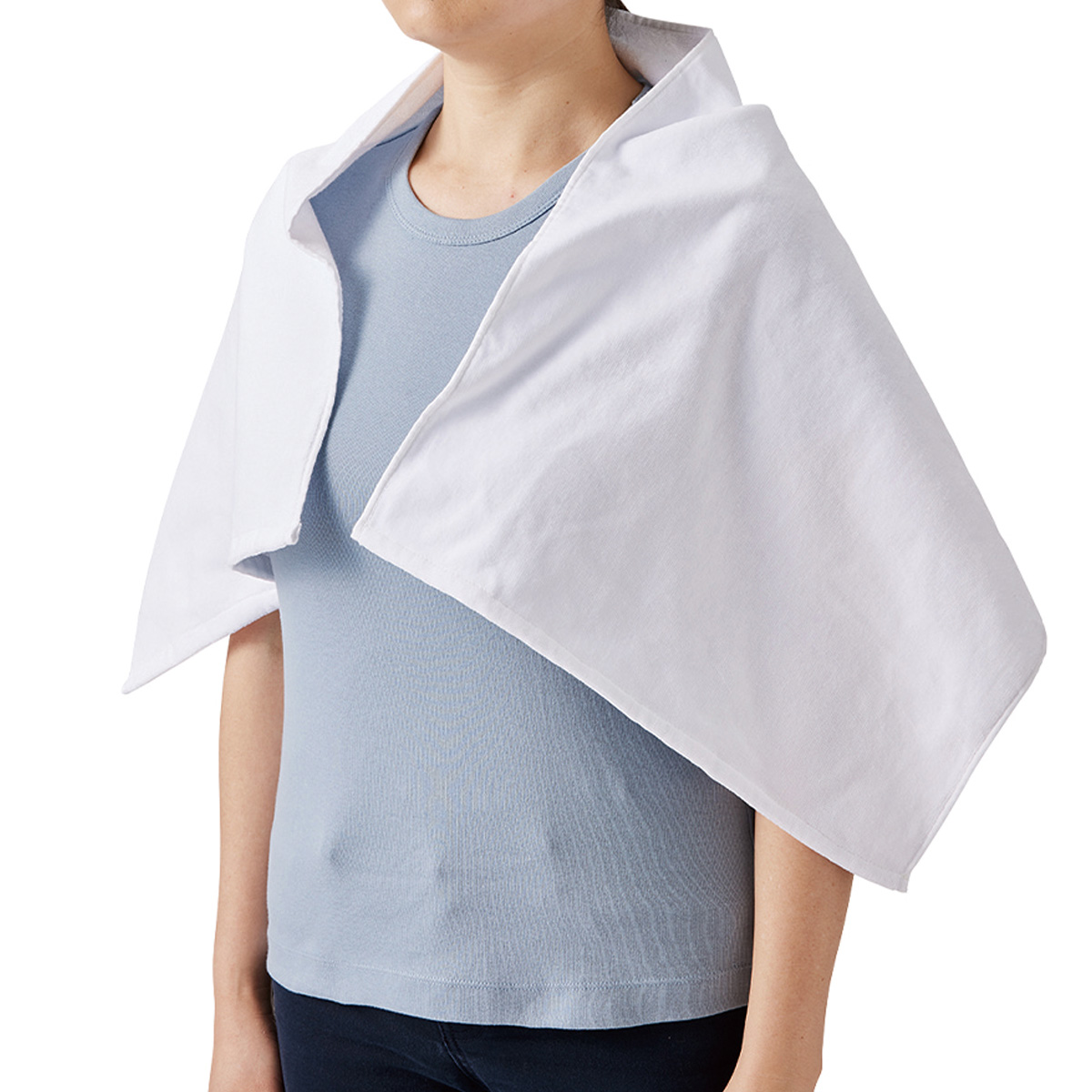 プリントしやすいコットンシャーリングスポーツタオル　ホワイト TR-1179-044