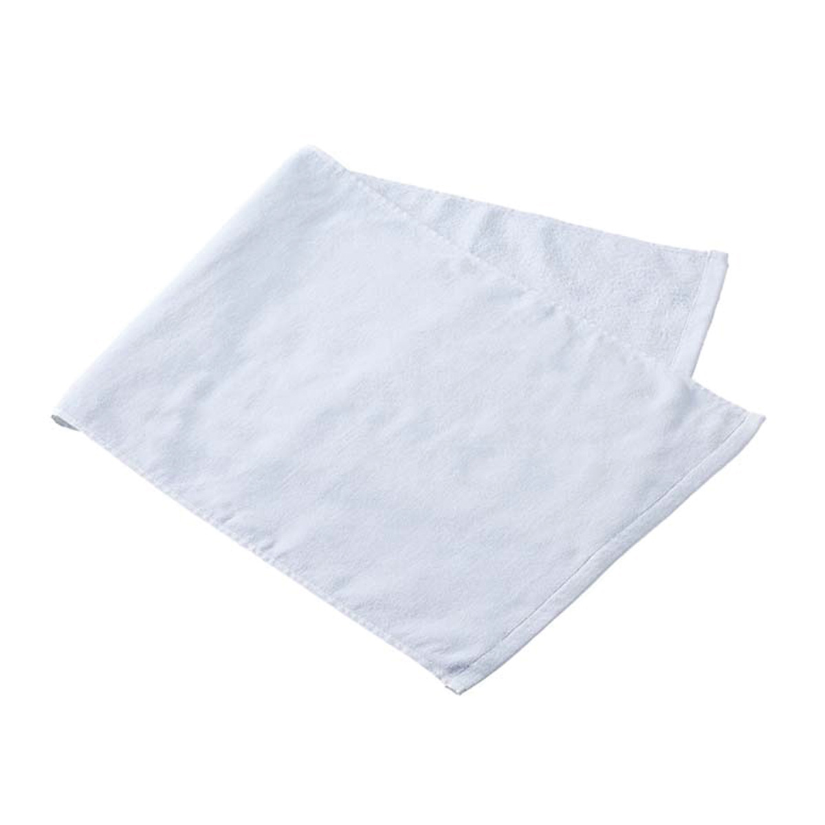 プリントしやすいコットンシャーリングフェイスタオル　ホワイト TR-1158-044