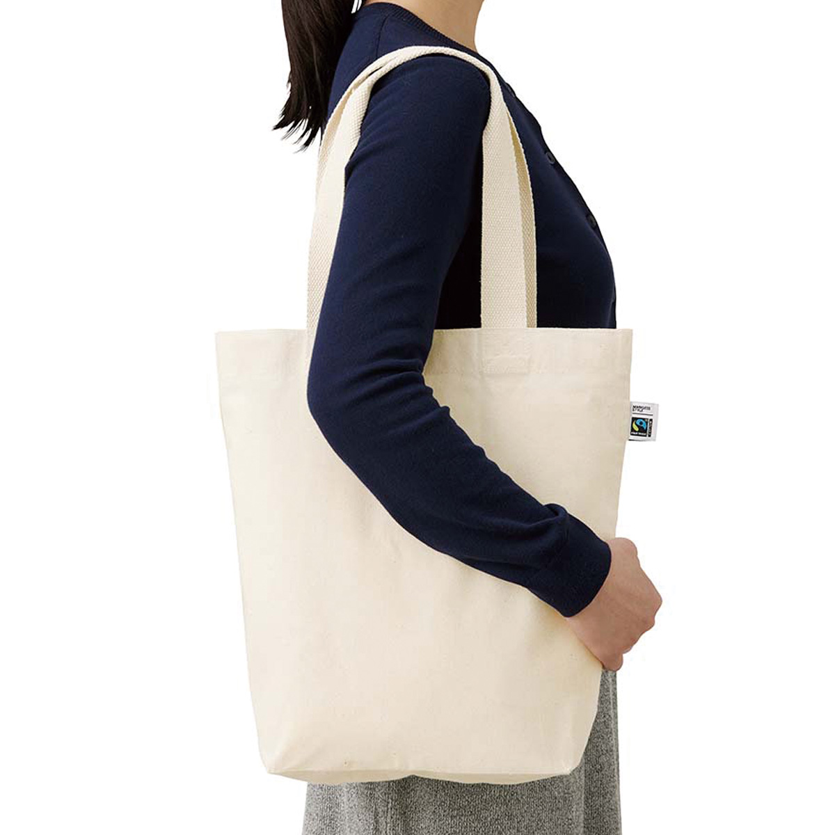 フェアトレードコットンベーシックトート（M）　ナチュラル TF-0021-008