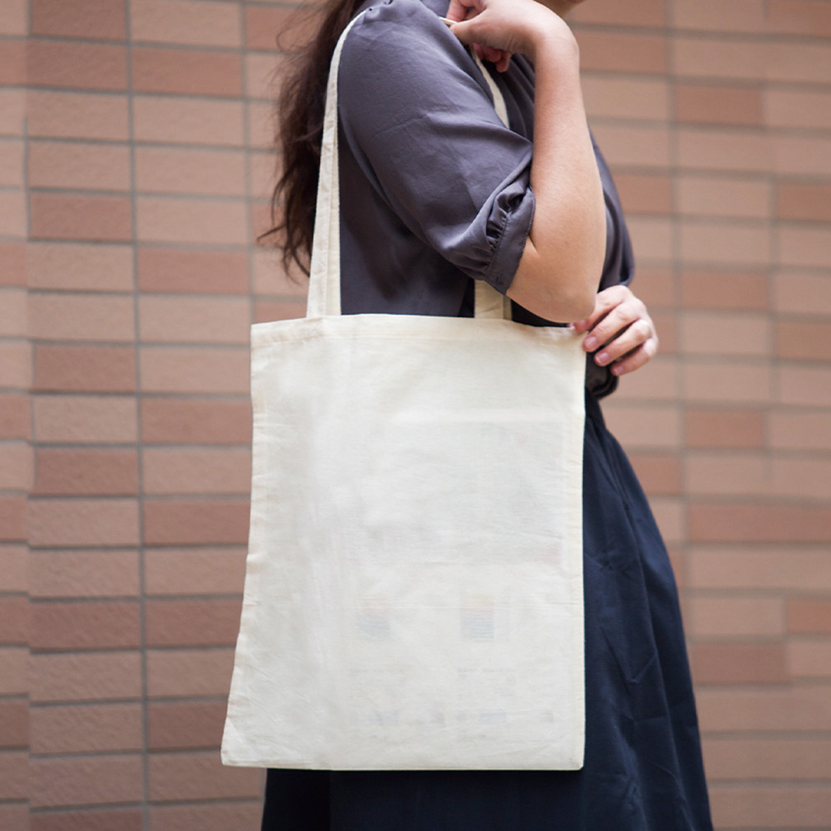 オーガニック厚手コットンフラットショルダートート　ナチュラル TR-1295-008