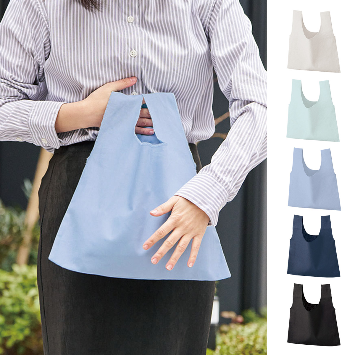 厚手コットンフラットミニマルシェバッグ TR-1339