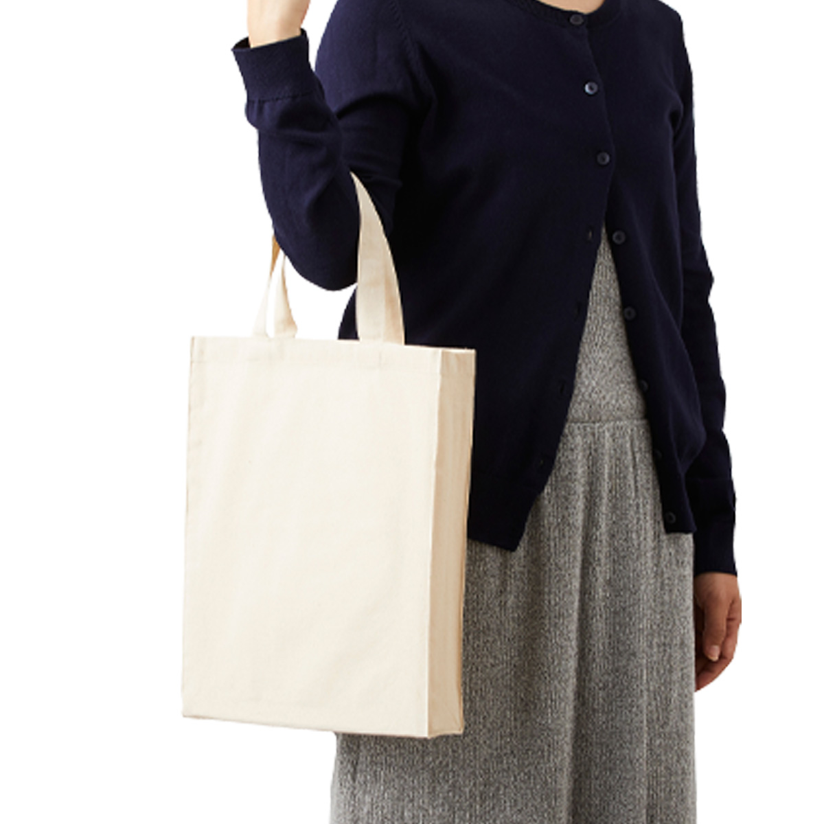 厚手コットンA4スクエアトート　ナチュラル TR-1052-008