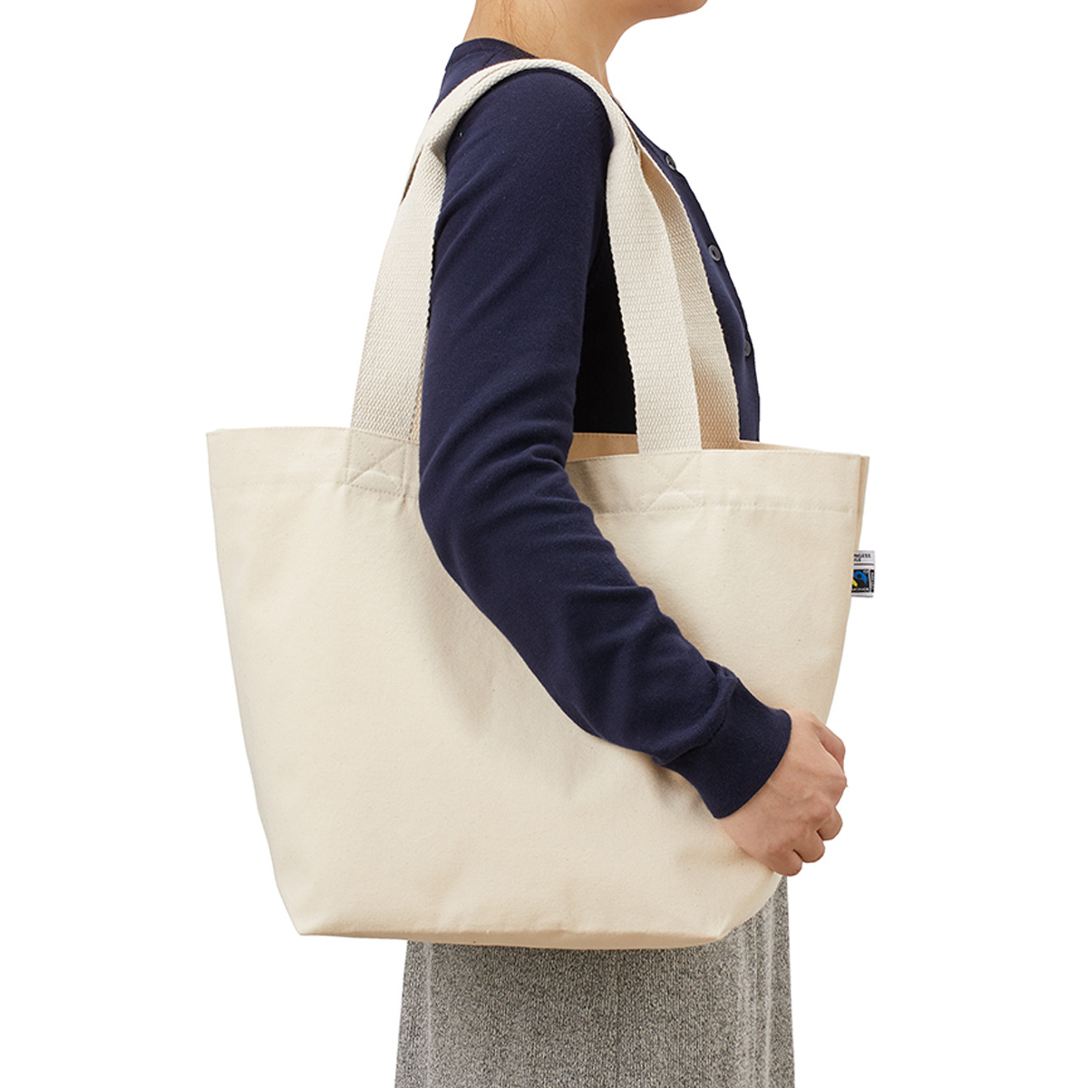 フェアトレードコットンキャンバストート（M）　ナチュラル TF-0004-008