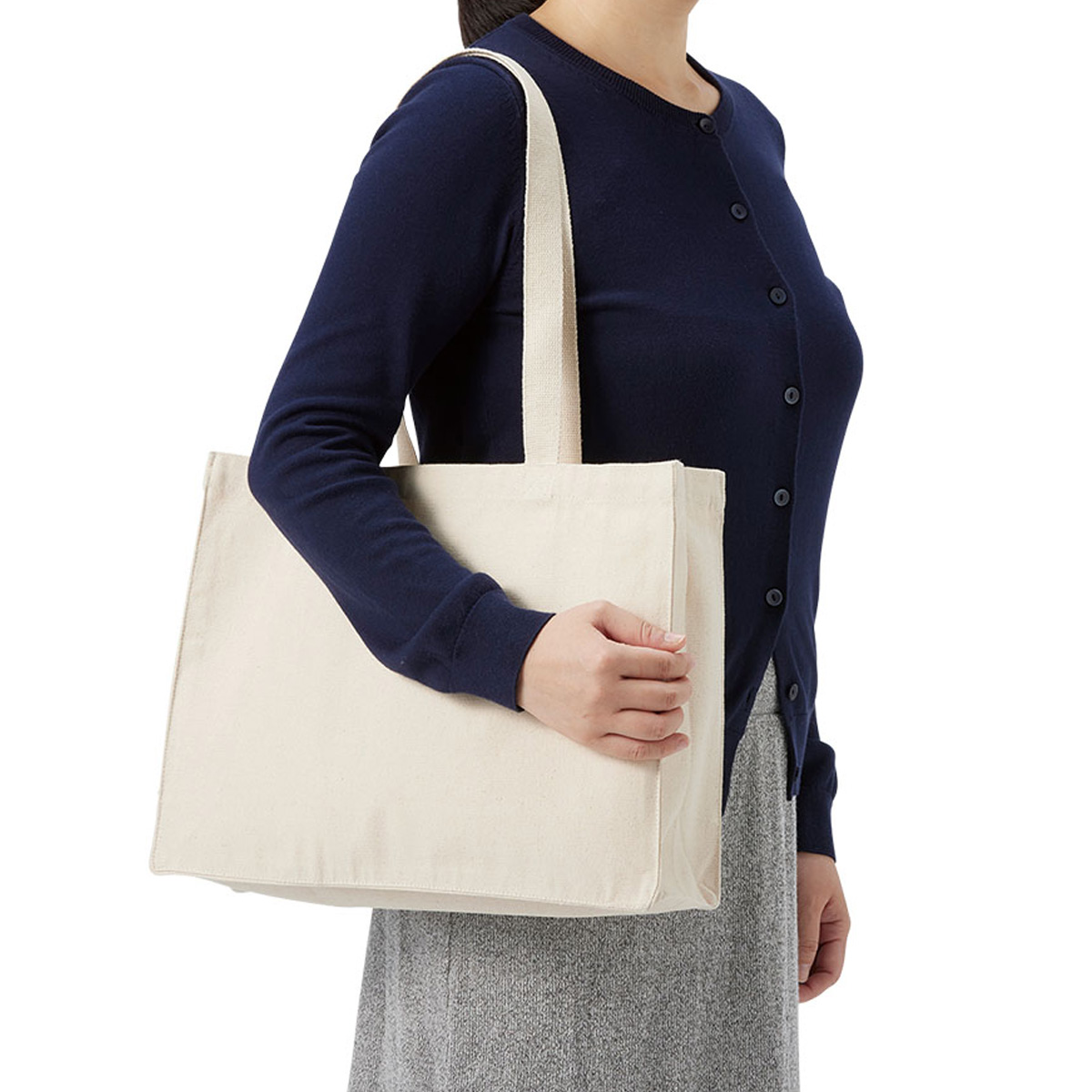 オーガニックコットンキャンバスボックストート　ナチュラル TR-1176-008