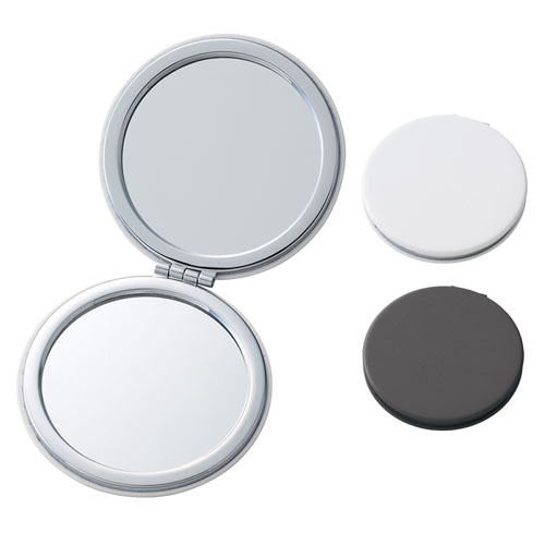 全面印刷できる合皮コンパクトミラー ラウンド（両面対応） TM-0075