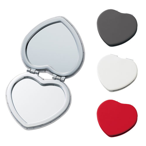 全面印刷できる合皮コンパクトミラー ハート TM-0077