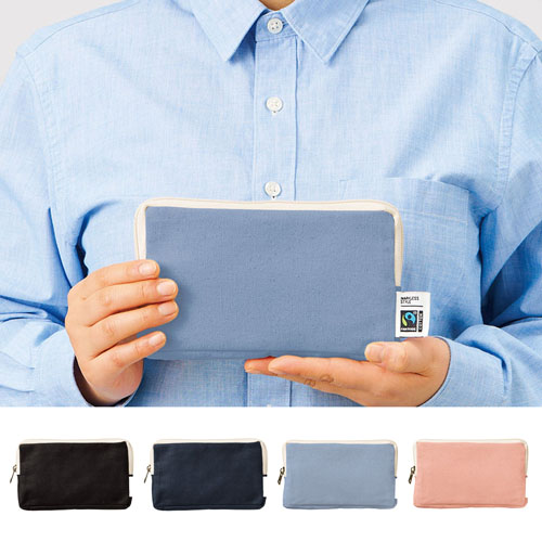 フェアトレードコットンスリムスクエアポーチ（M）　カラー TP-0051