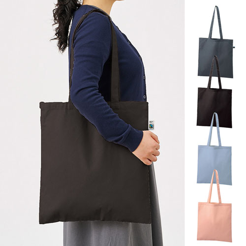 フェアトレードコットンカジュアルフラットバッグ（L）　カラー TR-1401