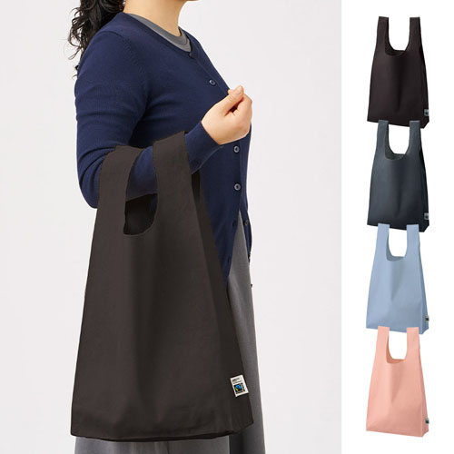 フェアトレードコットンマチ付マルシェバッグ　カラー TR-1402