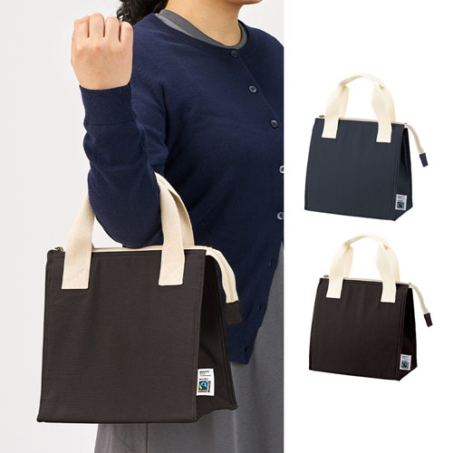 フェアトレードコットンスクエア保冷トート（S）　カラー TR-1403