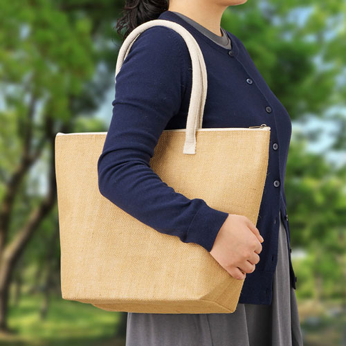 ジュート保冷トート（M）　ナチュラルベージュ TR-1406-028