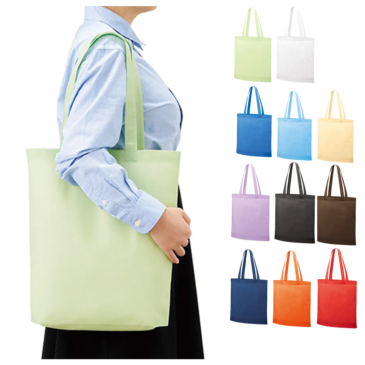 不織布ガゼットマチ付ショルダートート TR-1341