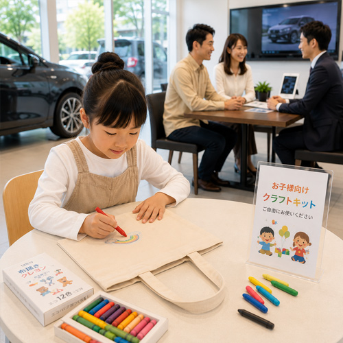 カーディーラー商談中・来店イベントのお子様向けクラフトキット